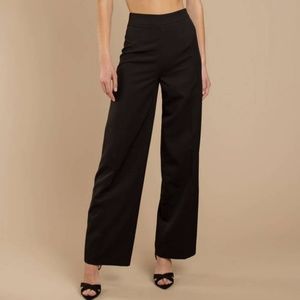 "Rebel" Black Wide-Leg Trouser Pants